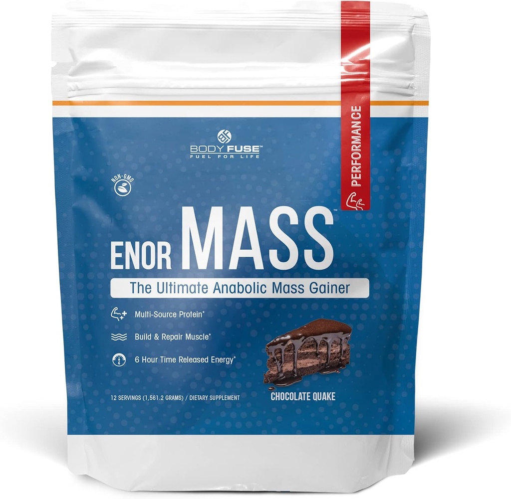 EnorMass Quake Chocolate (Quake) Gaineur de poids et constructeur de muscles (500 Cal par portion)