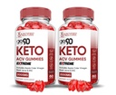 Laboratoires justifiés (2 Pack Go 90 Keto ACV Gummies Extreme 2000MG Go90 Keto Gummies vinaigre de cidre de pomme formulé avec le jus de betterave de grenade poudre B12 Vegan non OGM 120 Gummys