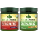 Organic Muscle Vegan Greens and Reds Superfood Powder - USDA Organic & Plant Based Red Juice & Green Juice Powder Bundle for Energy, Focus, Digestion & Immune System - Non GMO 30 Servings