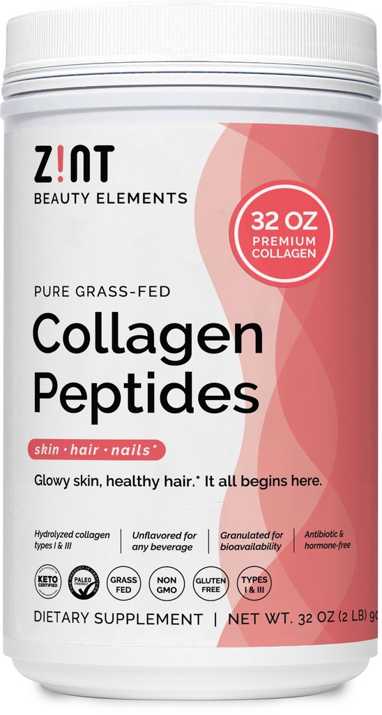 Collagène Peptides Poudre XL (32 oz): Paleo & Keto Friendly Grass-Fed supplément de protéine collagène hydrolysée - Non aromatisé, non OGM (paquetage mai vary)