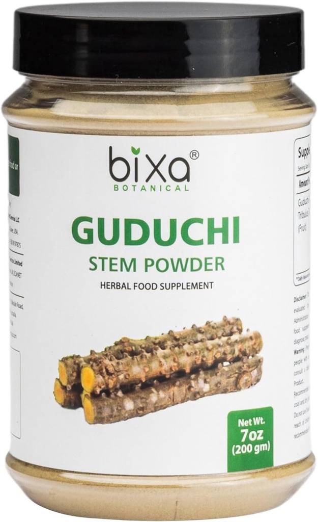 Bixa BOTANICAL Guduchi Powder.com Giloy.com Tinospora Cordifolia.com 200 grammes / 7 OZ.com Supplément à base de plantes ayurvédiques pour le soutien immunitaire.