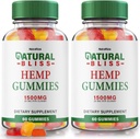 NutraRize (Pack de 2 Gommies Bliss naturelles, supplément de chanvre pour la tranquillité, une indulgence quotidienne de détente et de focus, avis NaturalBliss (120 Gommies)