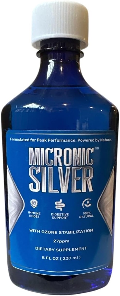 Supplément alimentaire en argent micronique 8oz 27ppm