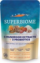 Eidon SuperBiome, Mélange de poudre de champignons probiotiques, Gut Balance, Microbiome supplément de santé avec bio Reishi, Chaga, Lion's Mane, Cordyceps, Turquie Tail, Shitake, Maitake, Phelinus, 30 portions