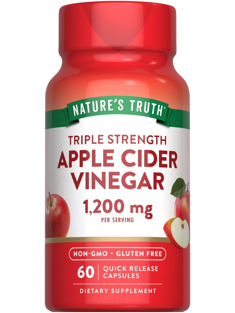 Nature's Truth Capsules de vinaigre de cidre d'Apple $ 1200mg $ Libération rapide Pills $ Supplément sans OGM et sans gluten