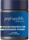 ProHealth Longevity Micronised Trans Resveratrol Poudre de 30 grammes - 98 % de qualité pharmaceutique pure, 1000 mg par scoop, absorption supérieure et biodisponibilité