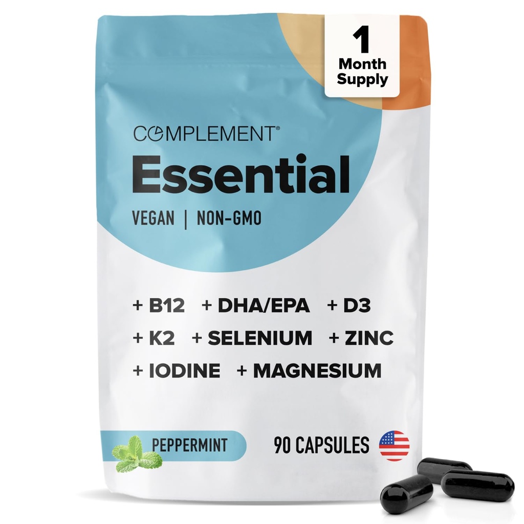 Complément Multivitamine végane essentielle pour les hommes et les femmes (30 portions, 180 capsules) avec Omega-3 DHA & EPA, B12, Vitamine D3 & K2, zinc, sélénium, magnésium, iode - Soutient l'immunité et la santé globale