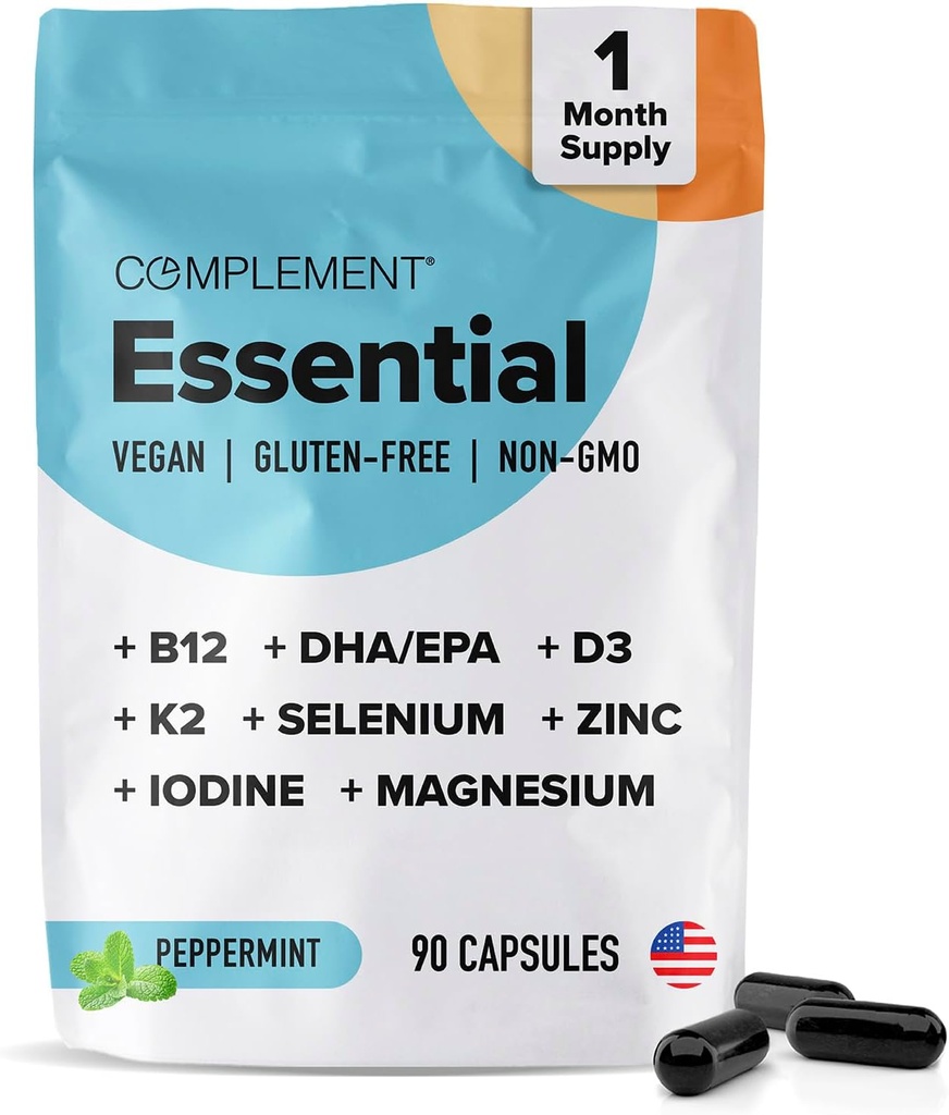 Complément Multivitamine végane essentielle pour les hommes et les femmes (30 portions, 180 capsules) avec Omega-3 DHA & EPA, B12, Vitamine D3 & K2, zinc, sélénium, magnésium, iode - Soutient l'immunité et la santé globale