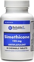 Reliable-1 Laboratoires Siméthicone 125mg Comprimés de dégazage Extra-force Pilules de dégazage anti-flatulence, dégazage rapide pour les adultes