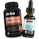 Support thyroïde et gouttes de focale adrénale - Complexe de supplément thyroïde avec L-Tyrosine Sélénium Iodine et suppléments de support adrénal biologique Focus gouttes liquides - Cerveau naturel et mémoire Fatigue Attention