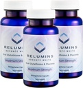 Relumins Capsules avancées de glutathion blanc - Supplément d'éclaircissement Max Strength avec ALA, Placenta, Rose HIPS & Vitamine C - Lutte contre le stress oxydatif, soutient le collagène et fabriqué aux États-Unis - 3 bouteilles