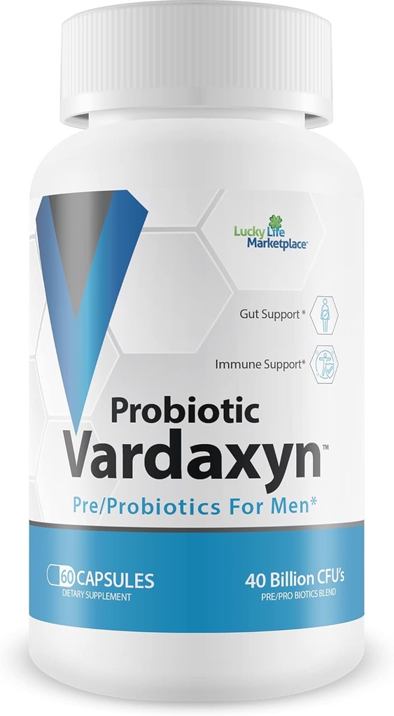 Probiotic Vardaxyn - Notre meilleure formule masculine premium - Pré/probiotiques pour les hommes - Probiotiques masculins pour soutenir la santé masculine - Santé Gut - Mood - Santé digestive - Santé immunitaire