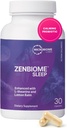 Microbiome Labs Zenbiome Sommeil - L Theanine Supplément avec extrait de baume de citron et probiotiques avec Bifidobacterium Longum - Aide Soothe The Gut-Brain Axis at Bedtime (30 capsules)