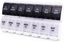 Grandes boîtes à pilules et organisateur 2 fois par jour, MOLN HYMY 7 jours AM PM Pill Case, 14 compartiments Distributeur de pilules pour tenir de grands suppléments de vitamines Huile de poisson (noir + blanc)