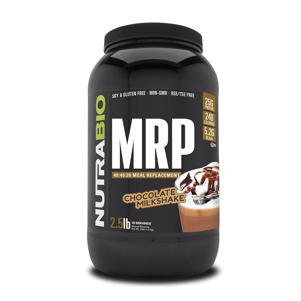 NutraBio MRP – poudre de protéines de remplacement de repas complet, 2,5 livres - chocolat