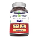 Formules étonnantes HMB (Beta-Hydroxy Beta-Methylbutyrate) Supplément $ 2000 Mg par portion $ 120 comprimés $ Non-OGM $ Sans gluten $ Fabriqué aux États-Unis