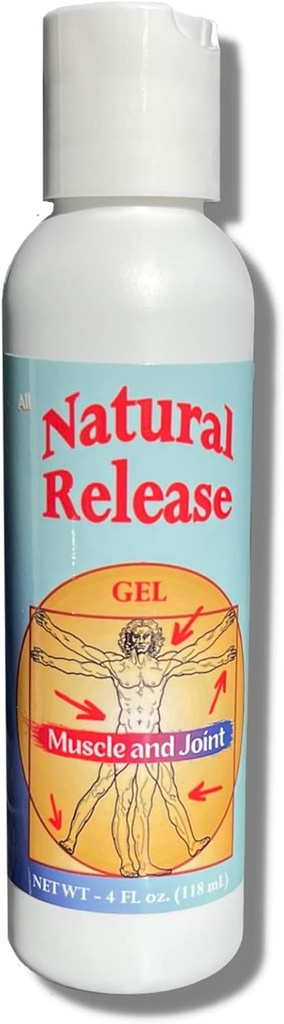 Libération naturelle Muscle et gel articulaire pour les humains - Relief pour les maux de dos, les genoux, HIPS, le stress musculaire, les crampes de nuit, les douleurs, les souches, le malaise - Agissant rapidement, sans menthol (4 oz)