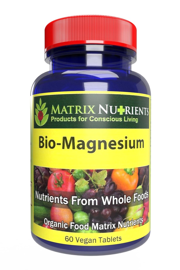 BIO-Magnésium - Supplément de magnésium Premium pour: énergie, pression artérielle, fonction musculaire, sommeil, fonction nerveuse, niveaux de sucre dans le sang et plus encore! - Comprimés végétaliens (60ct)