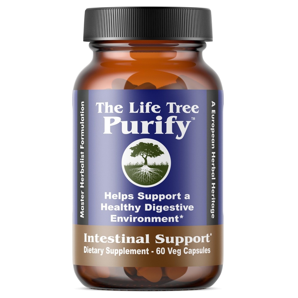 Purify - Soutien intestinal biologique avancé certifié et nettoyage microbien pour les humains et les animaux de compagnie - Contient pas de wormwood - 60 Veg Capsule Formulation.