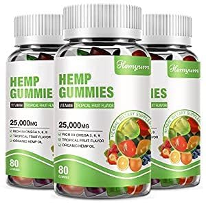 Gommies de chanvre pour le sommeil, la douleur, l'anxiété Gommies comestibles haute puissance Extra-résistance Extrait d'huile de chanvre biologique Gommy (2 paquets)