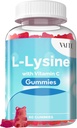 VAITE L-Lysine 800mg Gummies avec vitamine C - Skin, Lip & Cold Sore* Support pour les femmes - Lysine pour les adultes, soutient la santé tissulaire et système immunitaire, Amino Acid et suppléments complexes, 60 Vegan Chewable