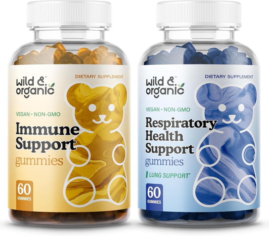 Support Immune sauvage & biologique Gommies & Gommies de désintoxication pulmonaire