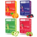 Glucose SOS Glucose avec Dextrose naturel, absorption rapide qui se dissout instantanément dans votre bouche sans eau nécessaire, 4 variétés de saveurs 24 portions
