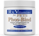 Rx Vitamines Phos-Bind - Supplément de soutien du rein Poudre - Binder au phosphate pour chats et chiens pour la santé du rein - Soutient le nettoyage normal du rein et les soins essentiels du rein - 200g