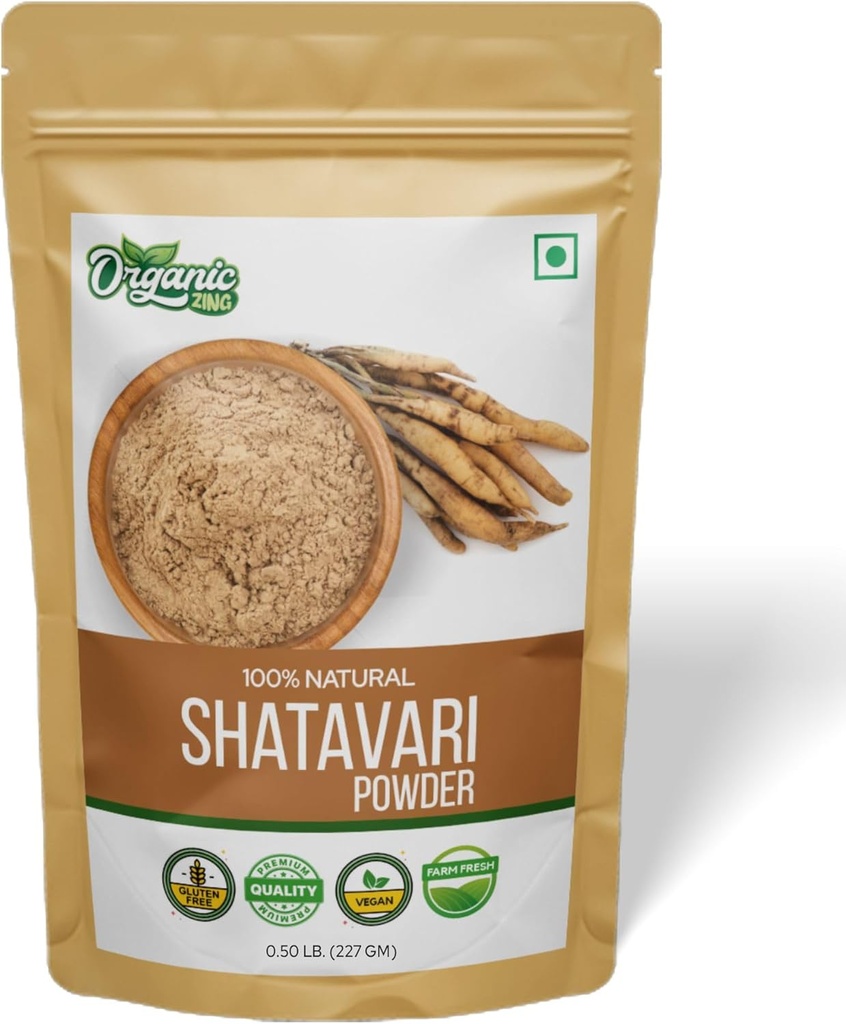ORGANIC ZING Shatavari Powder Extract from Asparagus racemosus Beneficial for Women's Health- 8 oz (227 gm) Pack of 1