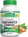 Complexe de Curcumine C3 à choix botanique avec biopérine - Supplément quotidien adulte - 30 pilules