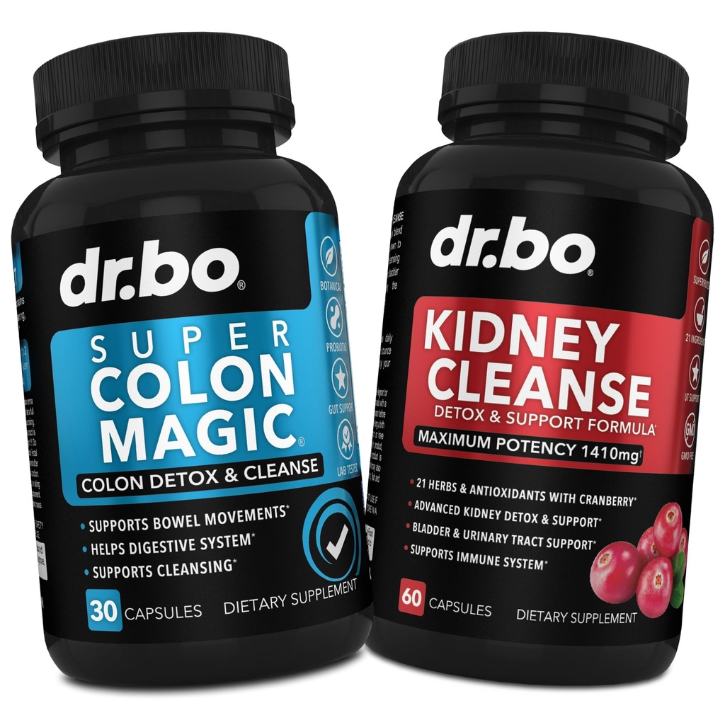 Colon Cleanser Detox & Rein Cleanse - 15 jours Colon Cleanse Pills Probiotique & Rein Detox Supplément de soutien Cranberry - Bowel Mouvement Suppléments pour l'estomac intestinal Bloating Gut & Rein