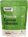 Nuzest – Verts protéiques + baies – Poudre superalimentée – Mélange de protéines végétales - 300g / 10,6 oz Pouch (10 portions) (Cocoa, 300g)