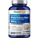 NusaPure Haricots du rein blanc 30:1 Extrait, 800 mg équivalent à 24 000 mg 200 Capsules de végétalien - Biopérine - (Vegan, non-OGM)