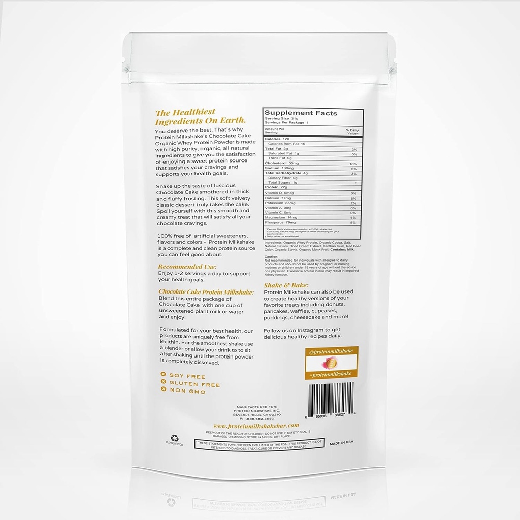 Protein Milkshake Low Carb Grass Fed Whey Protein Powder (Cupcake Batter, 60 Servings (Pack of 1))