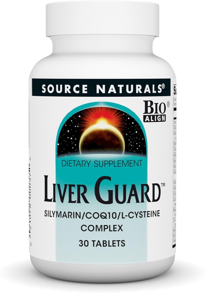 Source Naturelle Garde du foie - Silymarin, CoQ10, Complexe N-acétyl Cystéine - 30 comprimés
