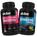 Myo-Inositol & D-Chiro Inositol & Berberine Supplement Capsules - Soutien Hormone Balance, Cycle menstruel régulier, Santé des femmes - 1200mg Berberine pilules pour un métabolisme sain