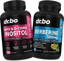 Myo-Inositol & D-Chiro Inositol & Berberine Supplement Capsules - Soutien Hormone Balance, Cycle menstruel régulier, Santé des femmes - 1200mg Berberine pilules pour un métabolisme sain