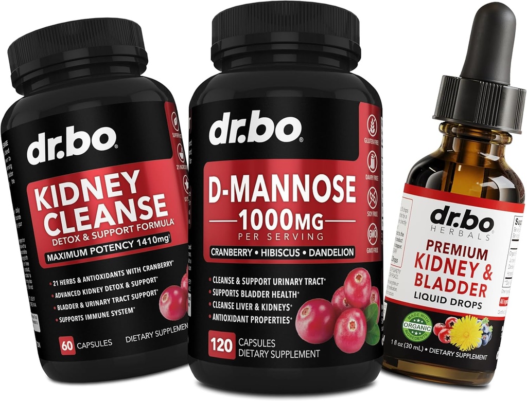Suppléments pour le nettoyage du rein et du mannose D - Supplément pour les gouttes liquides de soutien du détox et du mandrin, D-Mannose 500mg 1000mg Capsules - DMannose Cranberry, Soutien des reins, du mandrin et du trac urinaire