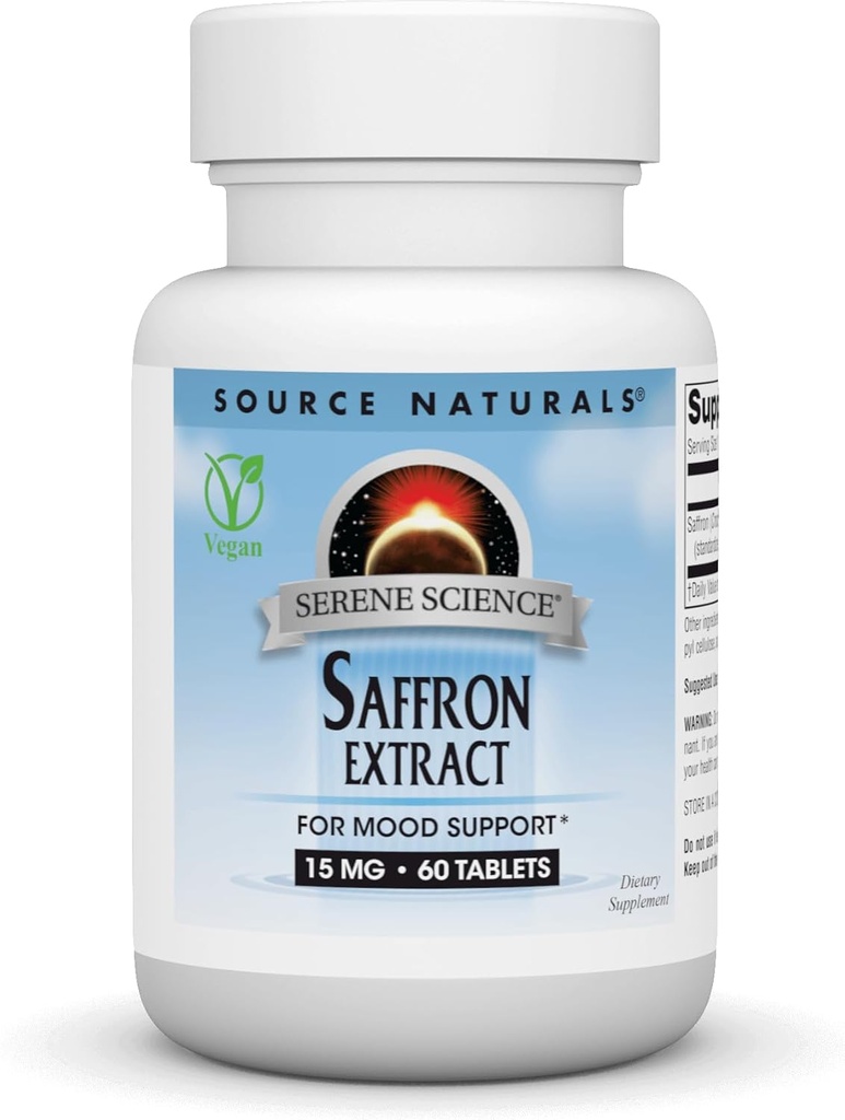 Source Naturals Serene Science Extrait de safran, pour le soutien de l'humeur* - 60 comprimés