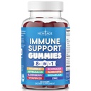Nouveau supplément de soutien à l'âge de 8 ans en 1 immunosupport avec sureau, vitamine C et zinc 50mg, vitamine D 5000 UI, Quercetin et bromelain (8 dans 1 Gummées (paquet de 1))