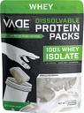VADE Nutrition Packs de protéines dissolvables - 100% Whey Isolate Protéines Poudre Vanilla Milkshake - faible teneur en glucides, faible teneur en calories, sans lactose, sans sucre, sans gras, sans gluten - 30 paquets à emporter