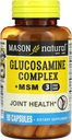 MASON NATURAL Glucosamine Complex Plus MSM avec vitamine C - Soutient la santé conjointe, l'amélioration de la flexibilité et de la mobilité, 90 Capsules