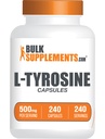 BulkSupplements.com Capsules L-Tyrosine 500mg - Supplément de Tyrosine, Supplément d'acide amino - Sans gluten, 1 Capsule par portion, 240 Capsules (paquet de 1)