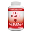 Hygiène du coeur Huile de poisson essentielle Omega 3 avec vitamine E - Supplément d'huile de poisson Omega 3 avec EPA et DHA - Softgels sans Burpless de Sardines et Anchovies - Non-OGM, sans gluten - 60 portions
