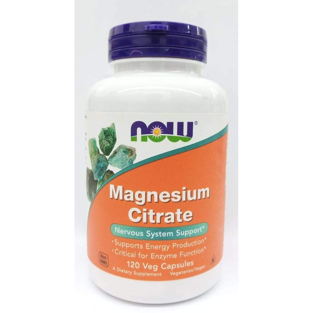 MAINTENANT Suppléments, Citrate de magnésium, Fonction enzymatique*, Support du système nerveux*, 120 Capsules de Veg
