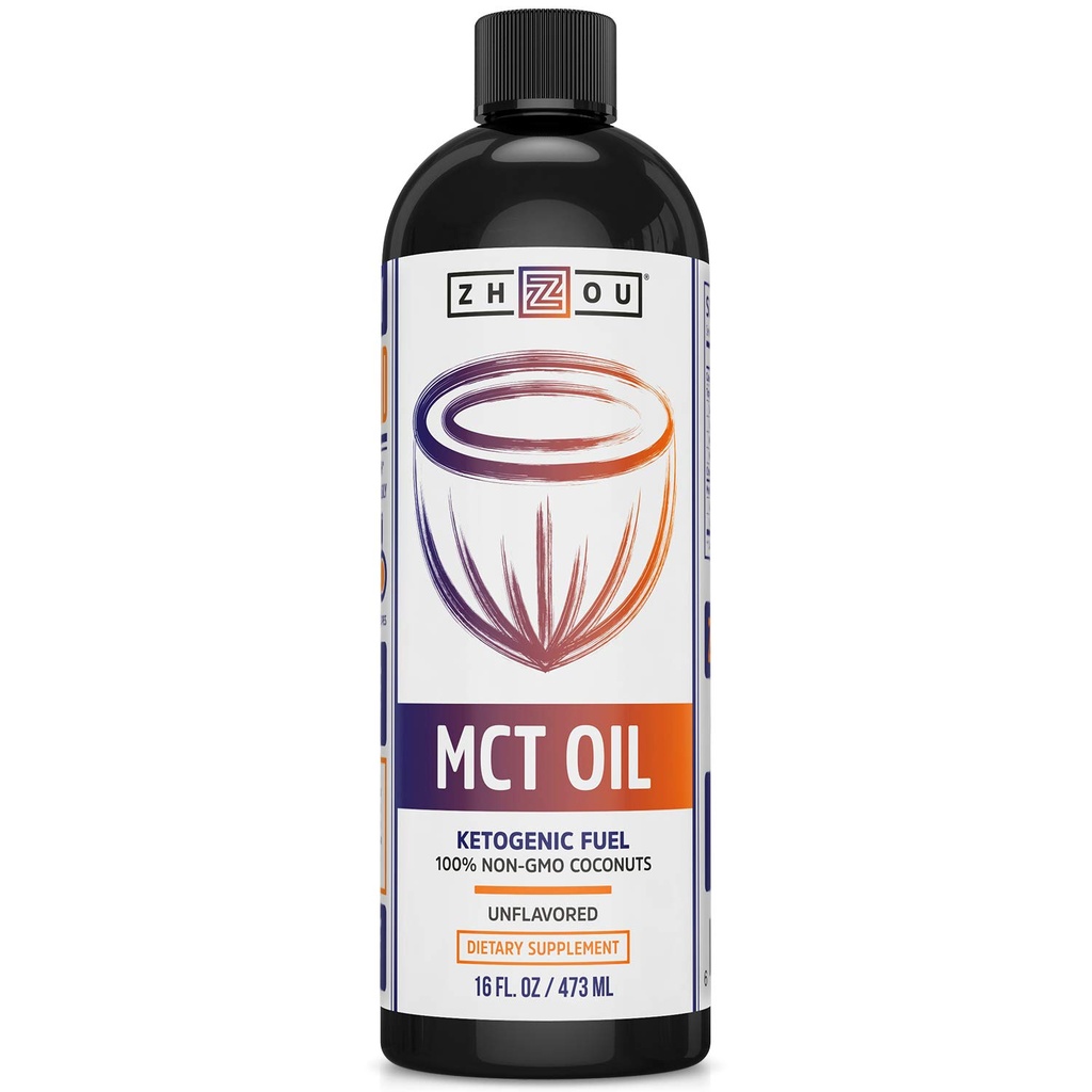 ZHOU MCT Huile : 52862 : Huile non aromatisée (Btl-Plastic) 16 oz