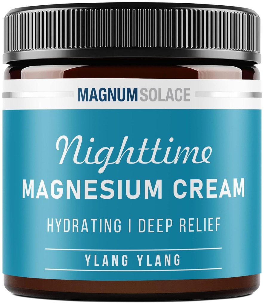 Magnesium Lotion – Nighttime Magnesium Cream – Apply to Legs, Arms or Chest - Topical Magnesium Chloride – USA Made and Safe for Kids (Ylang Ylang)