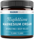 Lotion de magnésium – Crème de magnésium nocturne – Appliquer sur les jambes, les bras ou la poitrine - Chlorure de magnésium topique – États-Unis Made and Safe pour les enfants (Ylang Ylang)