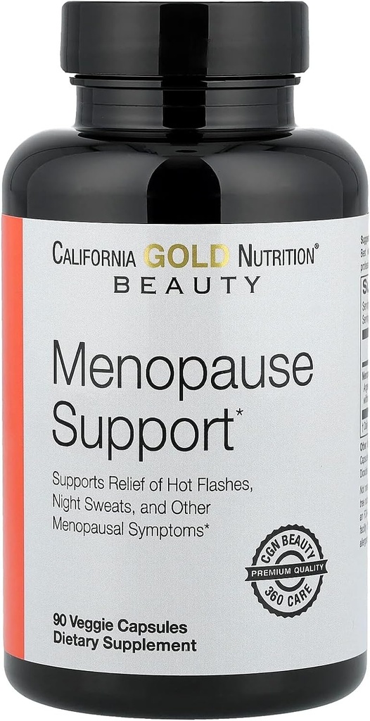 California Gold Nutrition Beauty, Ménopause Support avec Angelica gigas, Cynnchum wilfordii, Phlomis umbrosa et L-Leucine, 90 Capsules de Veggie