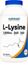 Nutricost L-Lysine 1000mg, 240 comprimés - Sans gluten, non-OGM, et Végétarien Friendly